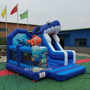 Kommerzielle aufblasbare Hüpfburg „Clownfisch“ mit Rutsche und Unterwasserwelt-Haifischschloss – Hüpfburg-Kombination zum Mieten - Product Image 4