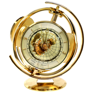 Toàn Cầu Tinh Khiết Brass Bảng Đồng Hồ Đa Chiều Biến Hình Dạng Nhiệt Độ Và Độ Ẩm Giám Sát Thạch Anh Bàn Đồng Hồ - Product Image 1