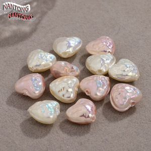 ไข่มุกเทียมรูปหัวใจสำหรับทำเครื่องประดับ สีขาวชมพู 241013 - Product Image 4