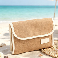 Sac de maquillage écologique en gros avec logo personnalisé, sac de toilette portable, sac cosmétique de voyage pour filles