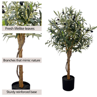 Arbre d'olivier artificiel moderne de 35 pouces, plante artificielle Olea avec olives en pot pour la décoration de salon, patio, mariage, sol, style nordique