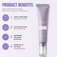 Crème gel pour les yeux à l'acide hyaluronique effet liftant instantané avec des bienfaits anti-rides pour tous les types de peau 15ml