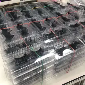 批发天然睫毛虚假100% 真人3D貂皮睫毛配自有品牌手工制作25毫米睫毛厂家直接定制logo