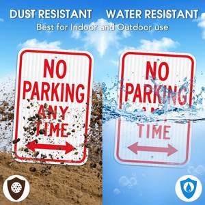 Señal de <span class=keywords><strong>Zona</strong></span> de Estacionamiento Prohibido con Flecha - Señal de Aluminio de Prohibición de Estacionamiento en Cualquier Momento - Product Image 4