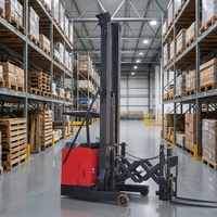 Chariot élévateur à ciseaux électrique à double profondeur de 1,5 tonne, chariot élévateur VNA pour allées étroites pour entrepôts à forte densité