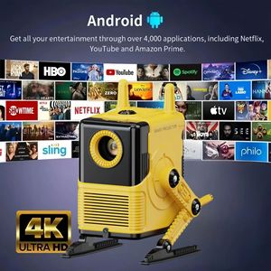 Proyector Portátil JIUMI Explosions Android 4K HD para el Hogar, Chip <span class=keywords><strong>H8</strong></span>, <span class=keywords><strong>Zoom</strong></span> Controlado por Aplicación, WiFi Bidireccional 2.4G/5G para una Conexión Estable - Product Image 2