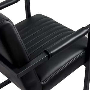 Muestra gratis Muebles modernos Silla de visita con respaldo alto Silla de oficina de cuero industrial en forma de Z negra de lujo - Product Image 6