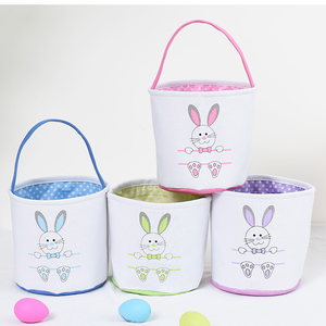 New kids canvas candy storage Easter egg bag decoration gift basket Easter bunny basket