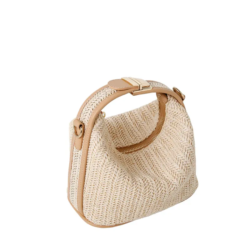 Borsa da donna a tracolla con prodotti estivi borsa da spiaggia in tessuto Beige 2024