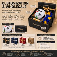 Ensemble de ballons de football en cuir PU personnalisé Aiju avec boîte cadeau, pompe et sac de transport - Durable et écologique pour la promotion de Noël