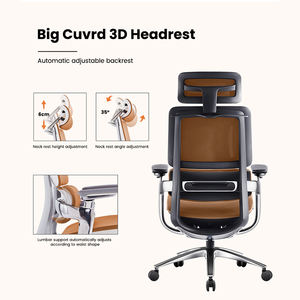 Cao trở lại Ergonomic da cam Ghế văn phòng điều chỉnh chiều cao xoay lưới ghế thiết kế hiện đại cho nhân viên làm việc - Product Image 3