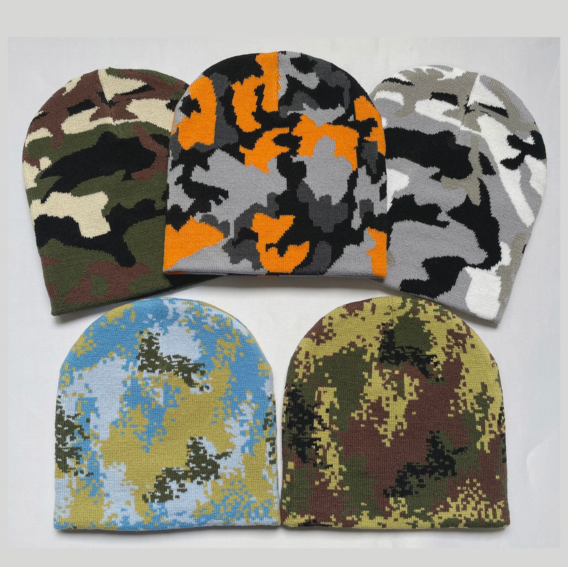Icon Sports U.S. Military Beanie - Official Navy Embroidered Black Digital Camo Winter Knit Cap For Men & Women - View #3