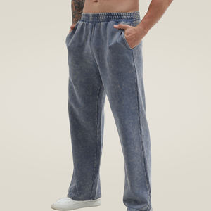 Maßgefertigte Acid-Washed GYM-Stickerei Herren Baggy Jogger Sport 400gsm Herren Fitness-Jogger Herren Weite Beinweite Sweathosen Jogger - Product Image 4