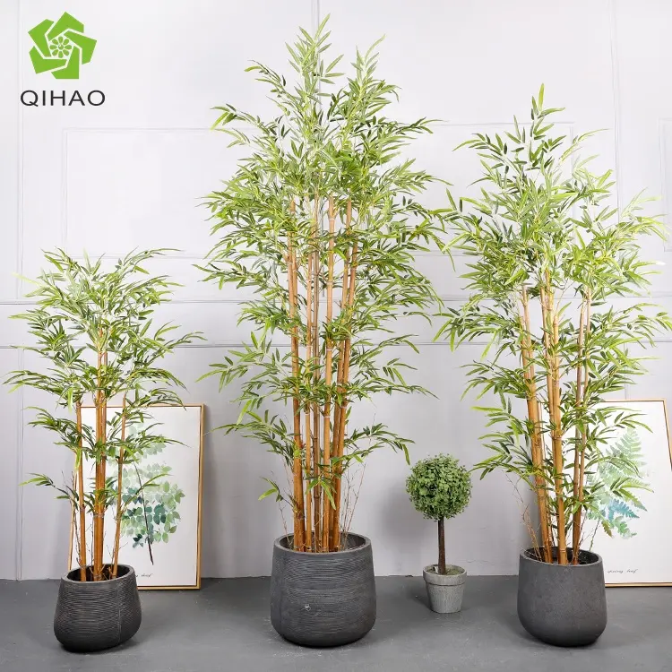 Planta de bambú artificial, bonsái pequeño para decoración del hogar