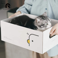 Grande boîte à gratter pour chat au design mignon de poussin, en carton ondulé haute résistance, sans peluches, pour intérieur