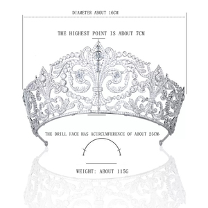 Diadème de <span class=keywords><strong>princesse</strong></span> classique pour femmes, bijoux de cheveux pour mariage, bal de promo, anniversaire, avec zircone cubique, matériau en cuivre - Product Image 6