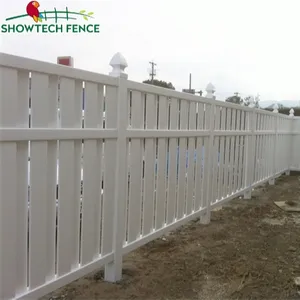 6ft/8ft White Vinyl Shadow Box Fence Panels hot sale Showtech semi privacy closed picket fence semi privacy fence