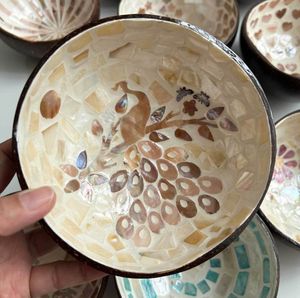 صحن جوز هند متعدد الوظائف طبيعي عصري بتصميم غني وطبيعي ، الصانعة والصديقة ، لتزيين أدوات طعام السلطة والزفاف - Product Image 4