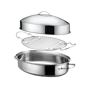 Olla de vapor Ovalada <span class=keywords><strong>para</strong></span> cocina, olla <span class=keywords><strong>para</strong></span> asar <span class=keywords><strong>pavo</strong></span> de acero inoxidable, bandeja <span class=keywords><strong>para</strong></span> hornear con tapa y estante <span class=keywords><strong>para</strong></span> cocinar <span class=keywords><strong>pavo</strong></span>, pollo, verduras - Product Image 1