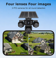 Nouvelle caméra solaire AOV à quatre objectifs, haute définition, vision nocturne extérieure 9MP, vision à quatre points de vue, surveillance cloud 10x-20x