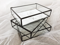 Boîte de rangement en verre, vitrine pour bijoux, bouquet de mariage, souvenir, organisateur de maquillage, salle de bain, salon, style américain, 501 ml