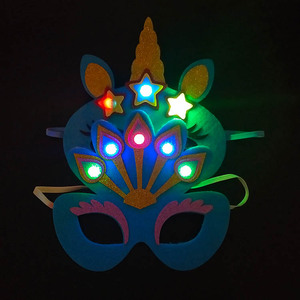 Venta al por mayor lindo LED <span class=keywords><strong>unicornio</strong></span> Halloween máscara última fiesta iluminada EVA PVC máscara con intermitente Rave para niños para Navidad - Product Image 4