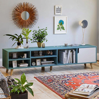 Nordique moderne Vintage en bois meuble TV tiroir de rangement commode de luxe pour appartement salon sol en bois TV Console support