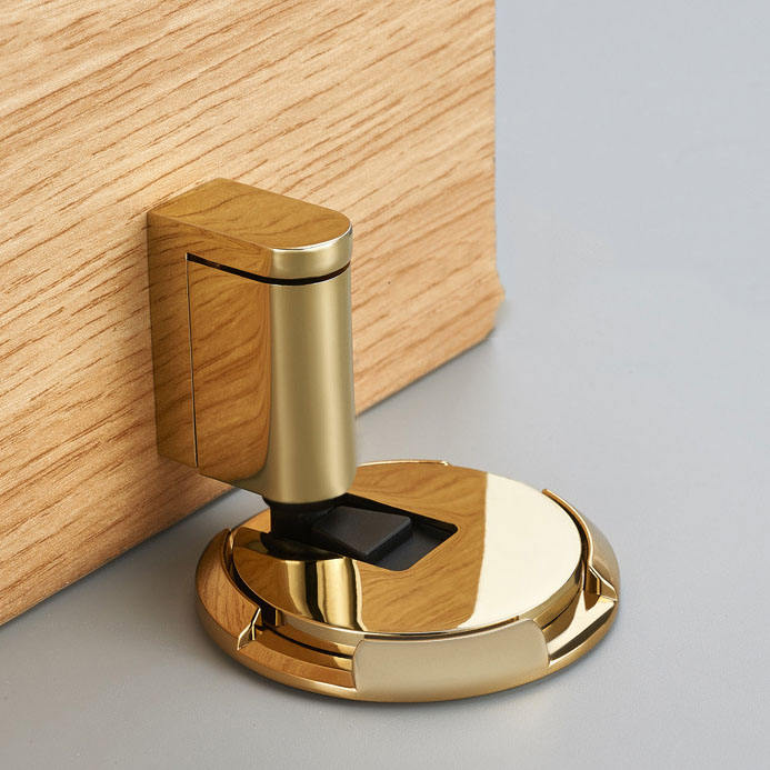 New Design Elegant Heavy Duty Door Floor Stopper Portable Adhesive Wall Collision Non Magnetic Windproof Gold Door Stops