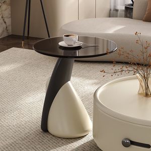 Cream Colored Solid Wood <b>Coffee</b> <b>Table</b> With Drawer For Living Room And <b>Small</b> Apartments Minimalist Design 2025 New Style - Product Image 3
