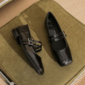 Zapatos de Novia para Uso Diario, Bailarinas de Cuero Genuino para Mujer, Entresuela de Goma, Impermeables y Ligeros - Product Image 1