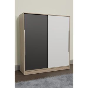 Armoire autoportante Zambak 160 cm avec portes coulissantes, tiroirs et étagères – Design moderne pliable pour petite pièce et rangement de vêtements - Product Image 5