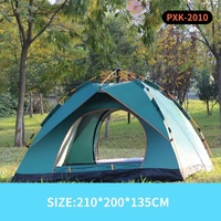 Tente de camping familiale automatique pop-up imperméable en Oxford 600D pour 2/3/4 personnes, installation facile, portable, résistante au vent pour usage extérieur
