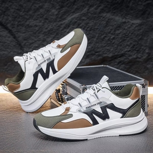 รองเท้าผ้าใบแฟชั่นผู้ชาย รองเท้าวิ่งแบบมีเบาะรองรับ รองเท้าลำลอง รองเท้าเทนนิส รองเท้ากีฬา ระบายอากาศได้ดี เหมาะสำหรับฤดูใบไม้ผลิ ฤดูใบไม้ร่วง และฤดูหนาว - Product Image 3