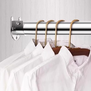 Stainless Steel Round Tube <b>Clothes</b> <b>Rack</b> Thickened Seamless Modern Simple Bedroom Wardrobe Use - Product Image 1