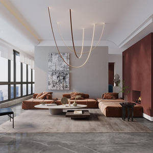 Lámpara de Techo Lineal Posmoderna para Comedor, Sala de Exposiciones, Lámpara Colgante de Diseño para Sala de Estar, Dúplex - Product Image 4