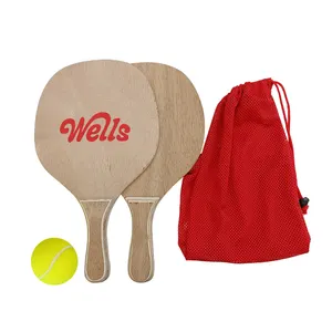 Hot Selling Customized High Quality Wooden Beach Paddle Ball Set Racquet Beach Tennis Racket Of Beach