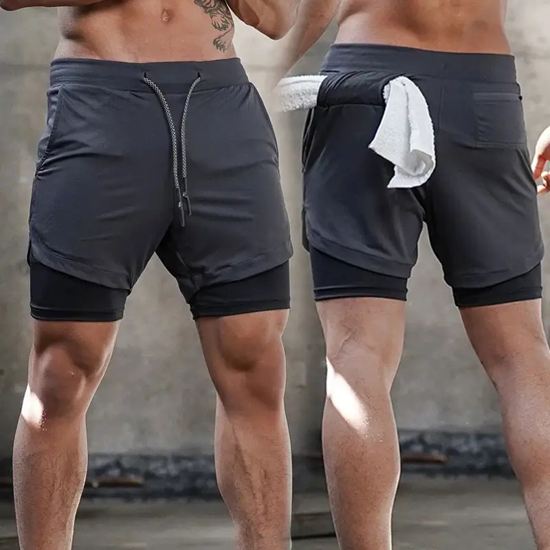 Men 5' Running Short Pants Gym Fitness Quick Dry Male Summer Sports Workout Bottoms Clothing Plus Size Basketball Shorts