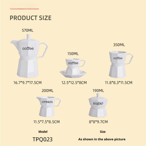 Set di Tazze da Caffè in Porcellana Stile Nordico, Tazze da Tè in Ceramica Bianca con Piattino per Ristoranti e Casa, Regalo di Lusso - Product Image 5