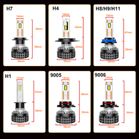 Yhpoms bohlam lampu depan Led, bohlam lampu depan Led 110W 9000LM V22 9005 HB3 9006 HB4 12V 24V 6500K 6000K H1 H4 H7 H11 untuk mobil truk otomotif