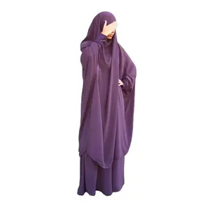 Robe de prière une pièce pour femme Robe abaya musulmane Caftan islamique maxi avec hijab