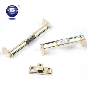 Poignées de meuble réglables en alliage d'aluminium style nordique avec coque en marbre pour commodes, armoires, tiroirs et garde-robes - 96mm 128mm - Product Image 3