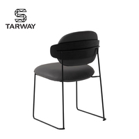 Chaise de salle à manger en bois, cuir, éponge et métal, design cool, nouvelle arrivée en gros