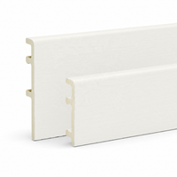 Plinthe WPC étanche WYRAX blanche 70 mm pour chambre d'hôtel, avec âme en charbon de bambou, bordure murale et de sol, 2,4 m