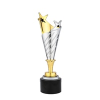 Vente directe d'usine : Superbe trophée en métal doré personnalisé avec impression UV gravée pour les récompenses de compétition, les cadeaux et la base en cristal