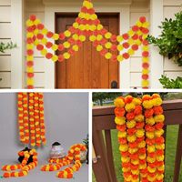 Guirlande de fleurs artificielles de marguerites indiennes en plastique, longues brins, pour décoration de mariage indien, Diwali et Noël - Meilleures ventes