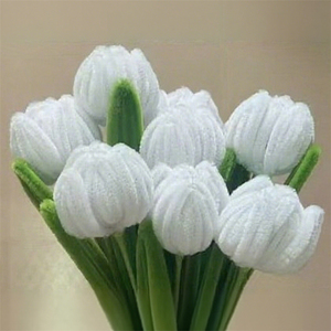 Venta al por mayor de limpiadores de pipas, tulipanes terminados, varilla trenzada hecha a mano, tulipán, decoración de paisaje para el hogar, suministros para floristería - Product Image 6