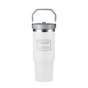 Venta al por mayor de fábrica: Botella de agua de acero inoxidable con aislamiento al vacío de 20 oz y 30 oz, diseño de logotipo, para deportes y viajes, con pajita, mantiene el agua hirviendo de 12 a 24 horas - Product Image 4