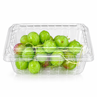 Boîte d'emballage en plastique transparente pour fruits, de qualité alimentaire, conteneur transparent pour raisins, étanche, recyclable