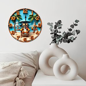 Round Wooden Wall <b>Clock</b> 25x25Cm Silent Non Ticking Nordic Living Room Decor <b>Clock</b> - Product Image 3