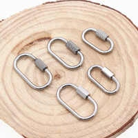 Mousqueton à vis en acier inoxydable fermoirs connecteurs de verrouillage ovales pour bijoux collier Bracelet boucle trouver